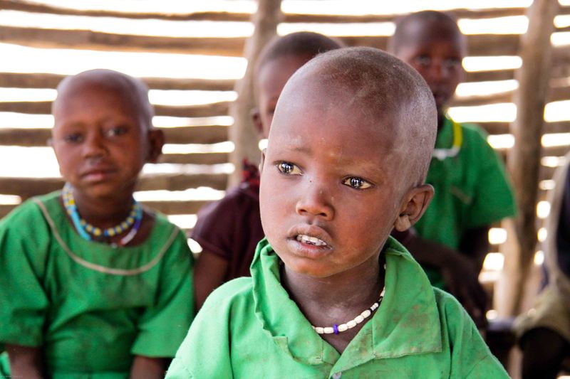 Masai child in the classroom