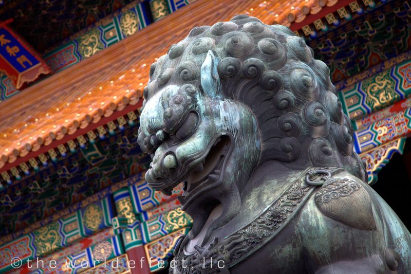 Lion in Forbidden City. Beijing, China