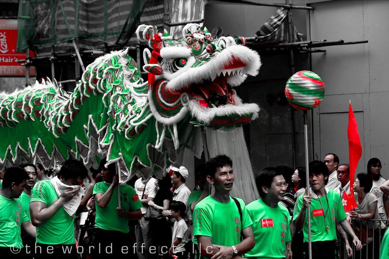 Dragon performers in parade. Hong Kong Dragon performers in parade. Hong Kong