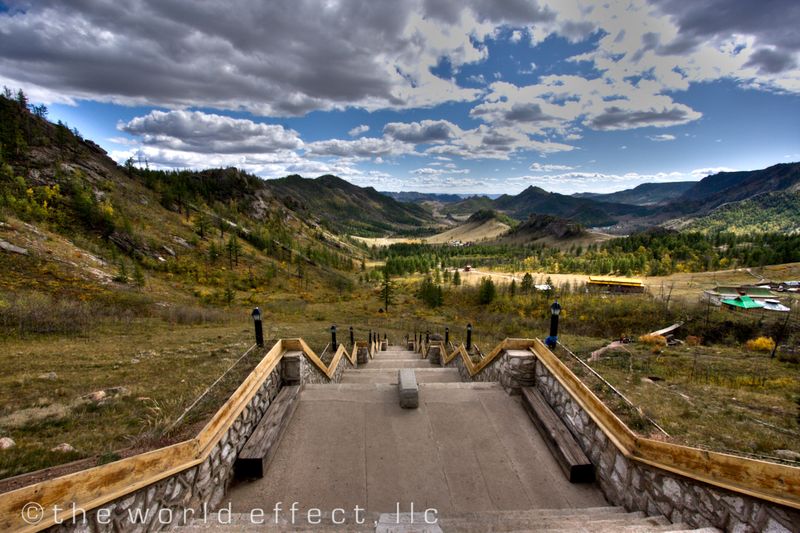 The view from the Buddhist temple. Terelj National Park, Mongolia