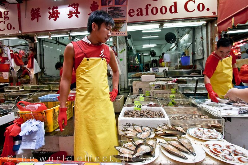 Smoke Break at a fish market. Hong Kong Smoke Break at a fish market. Hong Kong