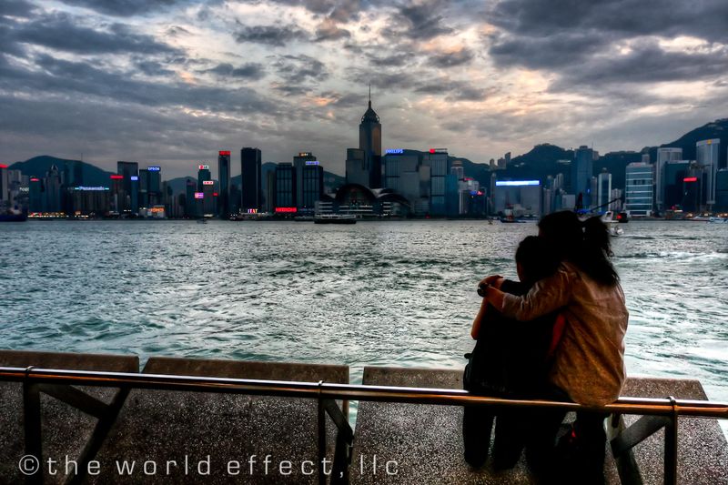 Hong Kong couple at sunset Hong Kong couple at sunset