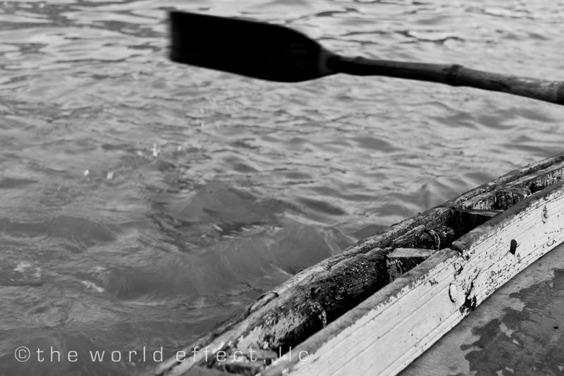 Oar in the Ganges. Varanasi, India
